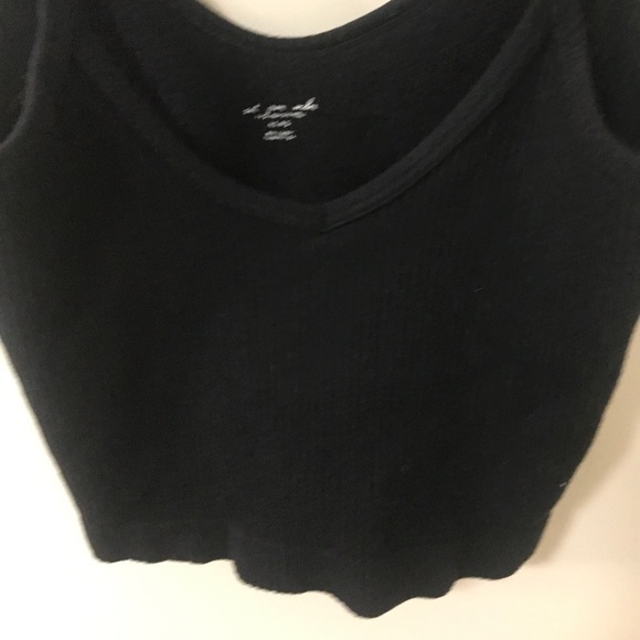 3/$15 out from under x urban outfitters black spaghetti strap ribbed crop topM/L - Picture 3 of 5